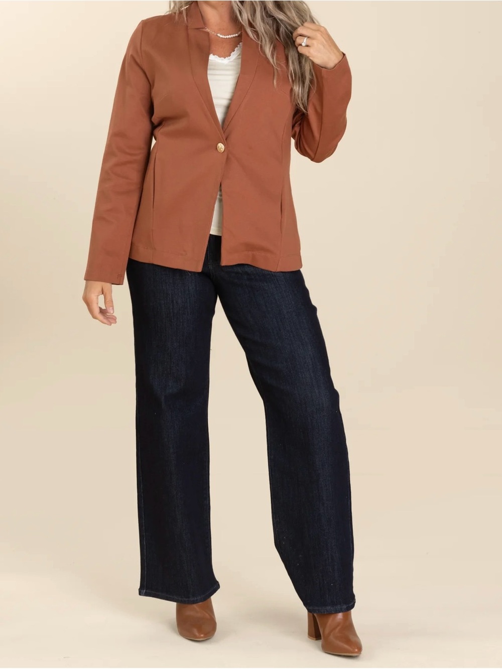 Caramel Dear Scarlett Executive Blazer - Caramel (see matching pants)
